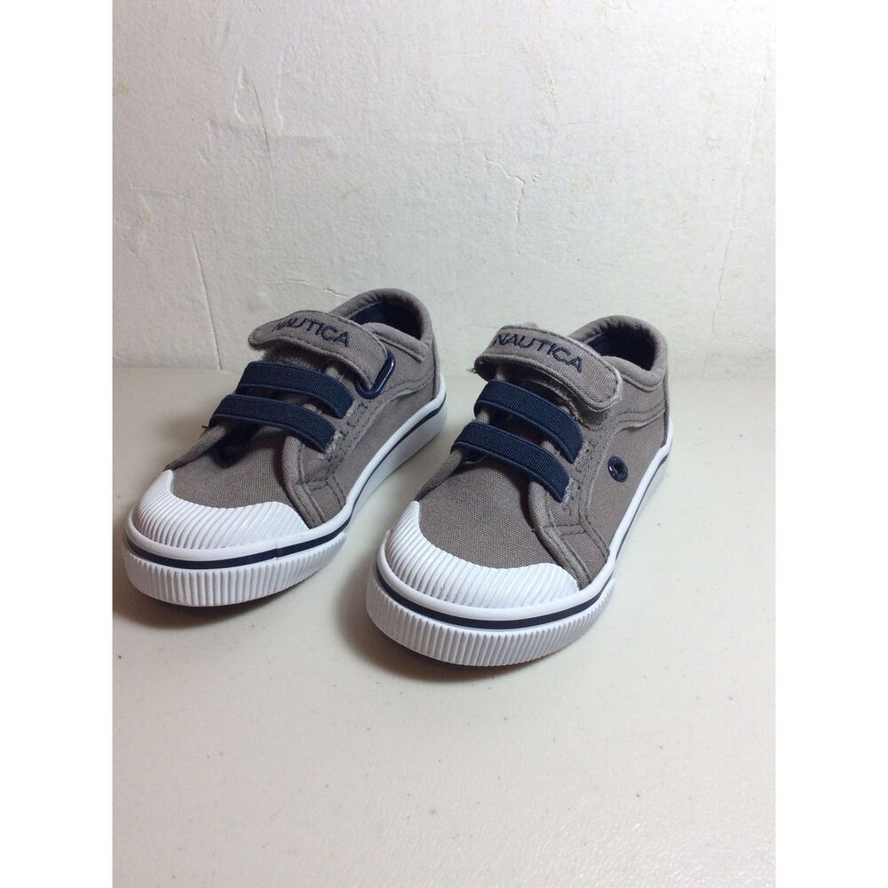 Nautica Calloway/Grey/Navy Toddler Canvas Deck Shoes Size 6